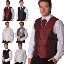 Weste Anzug Hochzeit Büro u. Krawatte 2er Set Business Freizeit Sakko Bräutigam