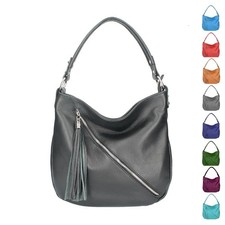 ITALy DAMEN LEDER TASCHE XL SHOPPER Schultertasche HOBO Bag CrossOver Fransen