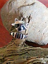 Süßer Waschbär Ring individuell verstellbar, Tiere Schmuck Krafttier Panda