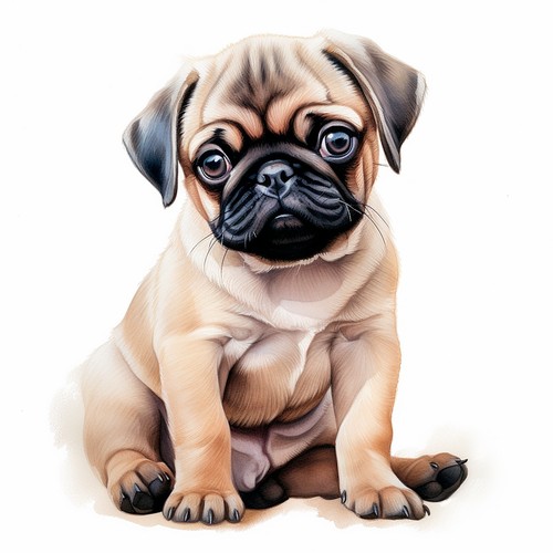 Wandtattoo aufkleber mops - wandtattoo,