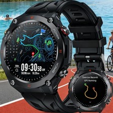 GPS Smartwatch Militär mit Telefonfunktion Pulsmesser Schlafmonitor Sportuhr