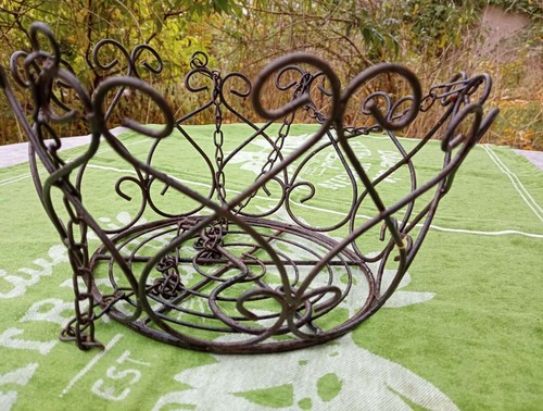 Blumenampel metall braun mit - metall,,