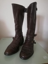Belstaff Damen Stiefel Gr. 38 Braun Trialmaster Bikerstiefel Boots Reiterstiefel