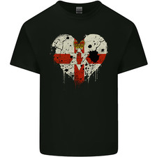 Love Flagge N.Irland Nördlich Fußball Rugby Herren Baumwolle T-Shirt