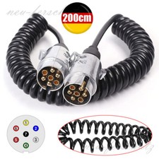 Spiralkabel Wendel 7 Polig 12 V Anhänger Verbindung Verlängerung Alustecker 2m