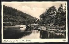 Roßwein i. Sa., Am Wehr, Ansichtskarte 1942 