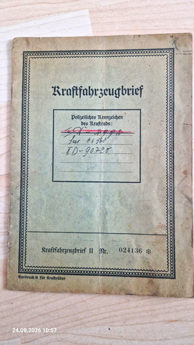 Kraftfahrzeugbrief kraftrad - ii,