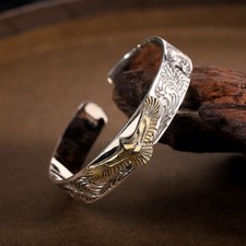 I03 Armspange goldener Adler Krafttier Indianer Sterling Silber 925 