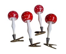 Christbaumschmuck - Fliegenpilze aus Glas, 4 Stück    (# 7833)