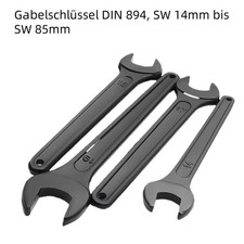 Stahl Maulschlüssel Gabelschlüssel DIN 894, SW 14mm bis SW 85mm Einmaulschlüssel