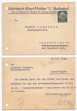 101367 - Postkarte Likörfabrik Albert Michler, Buchsdorf - Jauernig 1.8.1939