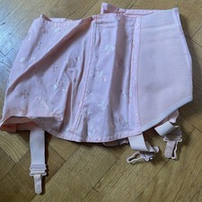 Vintage Leinen Mieder Straps Schnür Korsett Hüfthalter rose 80 Cm