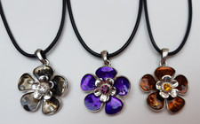 Halskette 52 cm Glitzer Blumen