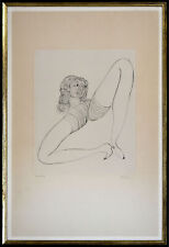 Bellmer, La solitude ou fille jambes rayees. [1971]. Signierte Farbradierung