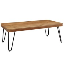 Wohnling Design Couchtisch BAGLI Massivholz Akazie Wohnzimmertisch 115 cm
