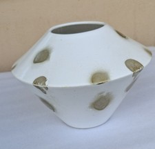 ASA Selection große Vase postmodern Keramik 80er weiß mit goldenen Punkten