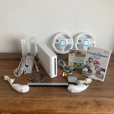 Nintendo Wii Konsole Weiß 2 Spieler Mario Kart Sports Set Controller Nunchuks