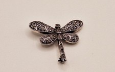 Silberbrosche Libelle mit