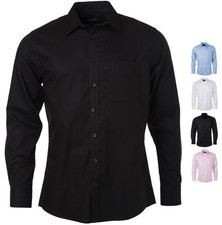 Herren Langarm Hemd Bügelfreie Mikro-Twill 100% Baumwollhemden leicht tailliert