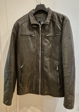 Charles Vögele Jacke Lederimitat braun Gr M leicht gefüttert