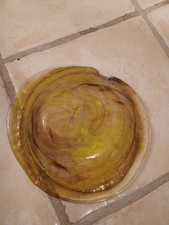  Glasschale Schale Gelb Braun 27 x 5 cm 