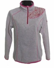 DAMEN PULLOVER FLEECESHIRT FLEECE STEHKRAGEN WHITE SEASON ROSA MELANGE  38 NEU