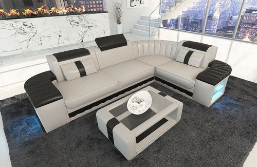 Ecksofa leder couch ledersofa - leder,