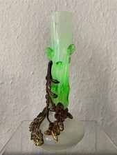 glas vase uranglas jugendstil metall montour art noveau viktorian opalglas