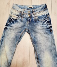 CIPO & BAXX JEANS DAMEN DENIM HOSE DESIGNER OLDSCHOOL ROCKER WEAR CHIC W26 L32