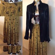 STANNER Rock Damen Gr. 38 gelb schwarz edel Casual-Look  Falten Knitterfrei Top