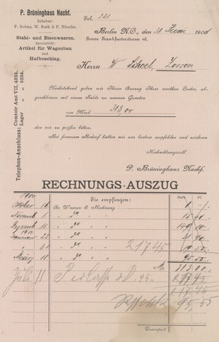 Rechnung berlin brüninghaus - rechnung,