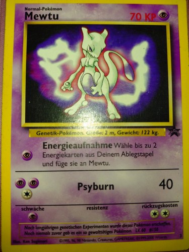 Pokemon karte mewtu - mewtu, black