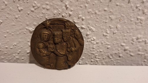 Rundes bronzerelief familie - rundes,