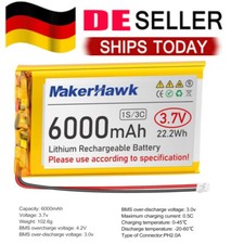 3,7 V 6000 mAh LiPo-Akku, wiederaufladbar, 1S 3C 106090 Lithium-Polymer-Akku