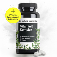 natural elements Vitamin B Komplex – 240 Tabletten – 8 essenzielle B-Vitaminen