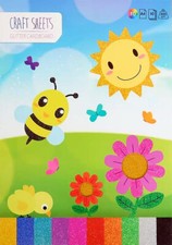 10x Glitzer Bastelkarton A4 gemischte Farben Glitzer Karton Pappe Papier basteln