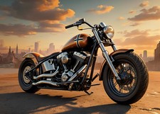 Motorrad Kunstdruck Biker