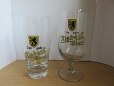 Riebeck Bier Tulpe +Facetten Bierglas je 0,3L,VEB Riebeck-Brauerei Gera †