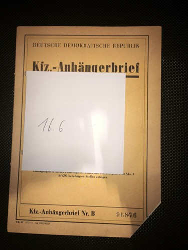 Ddr kfz brief anhänger - ddr,
