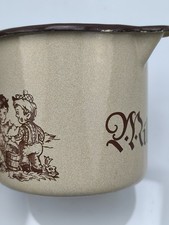 DDR Emailletopf Emaille Kochtopf Milchtopf Deko Gießkanne Übertopf Blumen Topf