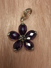 Thomas Sabo Charm Anhänger 925 Silber Blume Lila Zirkonia Steine