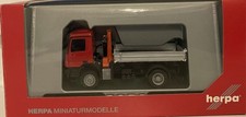 HERPA 155656 MERCEDES ACTROS S 2-ACHS ALLRADKIPPER MIT BORDKRAN ROTE SERIE