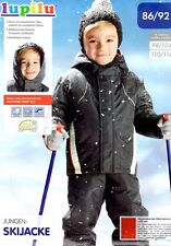 Jungen Skijacke 86 / 92 anthrazit Winterjacke Schneejacke Jacke Kapuze Winter