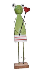 Frosch mit Herz Figur Garten