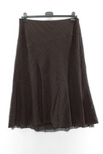 Gerry Weber Damen Rock Gr. 42 Braun Kariert Faltenrock #CZ-44