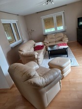 Echt Leder Garnitur Top-Zustand Braun Beige