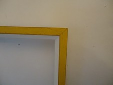 Bilderrahmen 50x70cm weiß gelb Holz Rahmen für Keilrahmen Leinwand geeignet