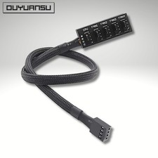 -NEU- 4 Pin PWM PC Lüfter CPU Fan HUB - 1 auf 5x Lüfteranschluss Controller/Hub