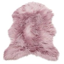 Kunstfell Teppich 60x90cm Rosa Schaffell Überwurf Bettvorleger