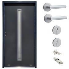 Ausstellungstür #TR06 Stahl Nebeneingangstür NBT56 DIN Links 100x200cm